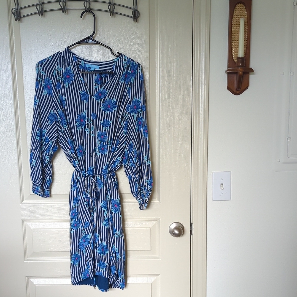 Draper James Blue and White Floral Dress